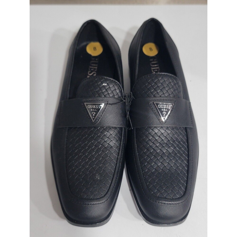 GUESS Mens Hemmer Square Toe Slip On Dress Loafers Black Size 8 NEW NWOB